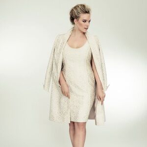 Isabel Toledo x Lane Bryant Dress Women's Sz 22 Floral Ivory Champagne Cocktail